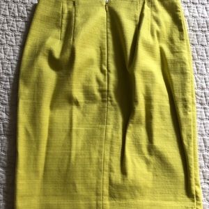 Chartreuse Loft Pencil Skirt